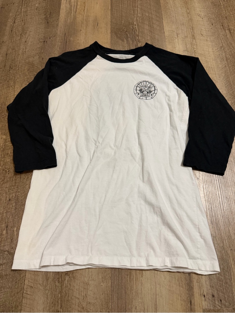 Vans Black & White Raglan Baseball Tee